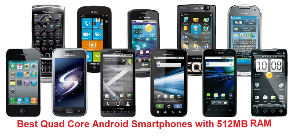 Best Quad Core Android Mobile Phones with 512MB RAM pricing between Rs. 4000 to Rs. 3000