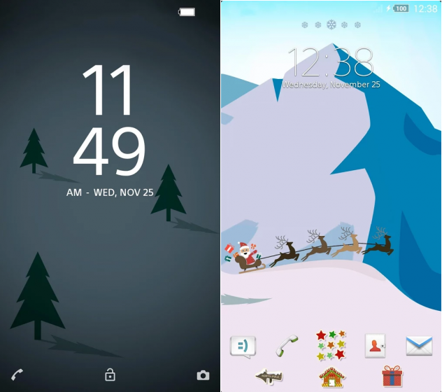 Santa Sleigh Xperia Theme 3