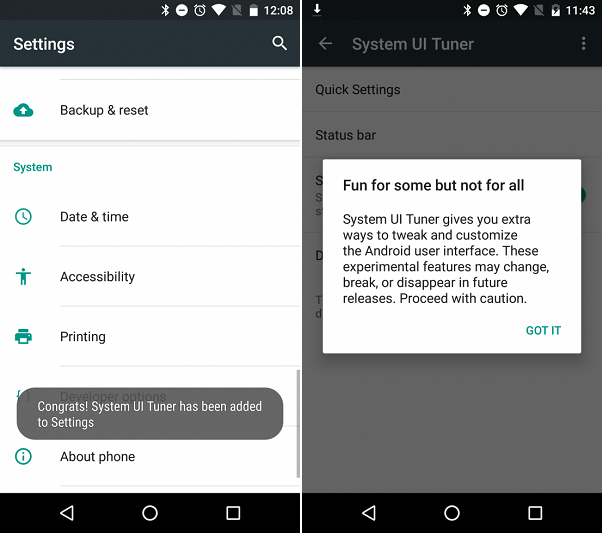 download system ui tuner for android